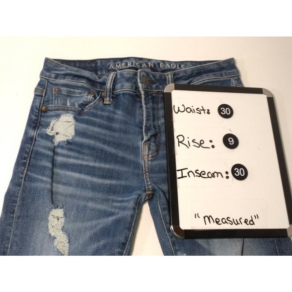 American Eagle Skinny Air flex+ Men’s Jean Size 30x30 Distressed - Picture 4 of 6